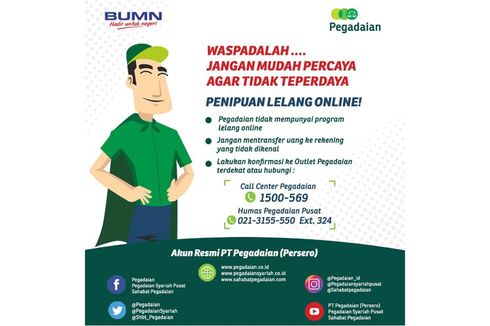 PT Pegadaian Tegaskan Tak Pernah Lakukan Lelang Online