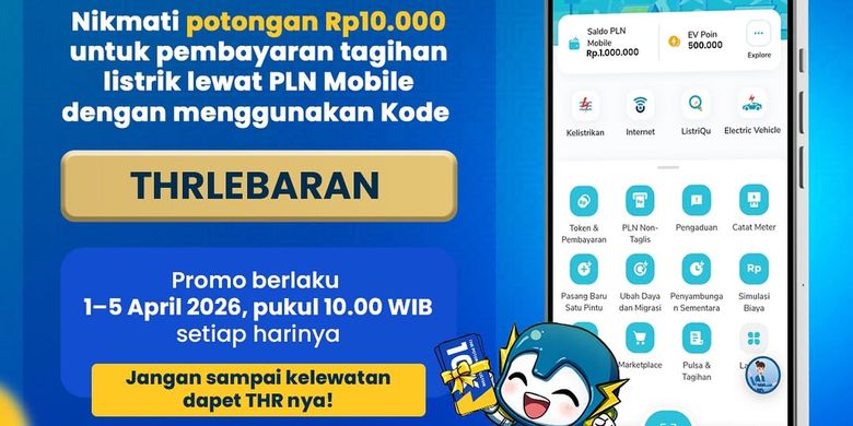 Diskon tarif listrik Rp 10.000 PLN Mobile