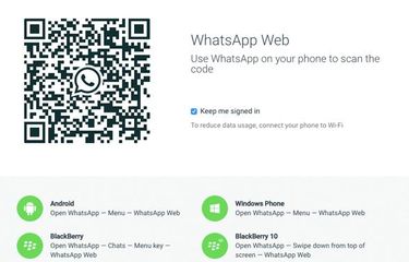 Tampilan menu utama Whatsapp Web