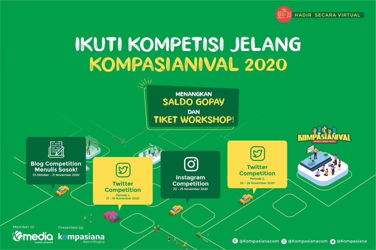 Dalam rangka menyambut Kompasianival 2020, ada sederet pra-event yang bisa Kompasianer ikuti.