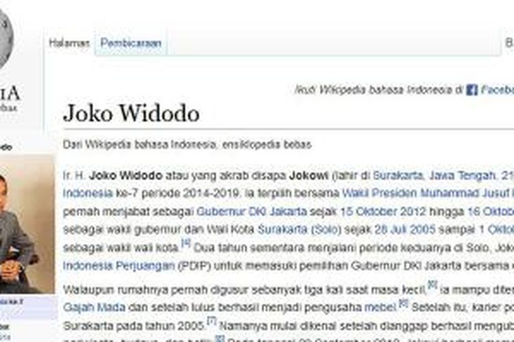 Laman Wikipedia Joko Widodo.