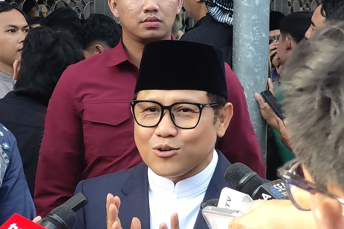 Menteri Koordinator Bidang Pemberdayaan Masyarakat, Muhaimin Iskandar atau Cak Imin di Masjid Istiqlal, Jakarta, Senin (31/3/2025).