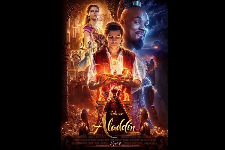 Poster resmi film live-action Aladdin (2019).