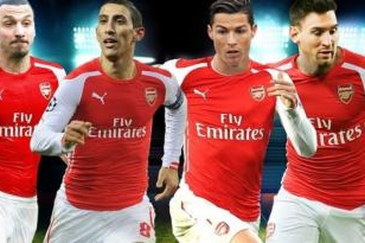 Beberapa pemain yang pernah diincar Arsenal. Daily Mail membuat ilustrasi para pemain tersebut dengan berseragam Arsenal.