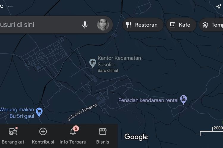Desa Sumbersoko, Kecamatan Sukolilo, Kabupaten Pati, Jawa Tengah (Jateng) diberi tag negatif 'penadah kendaraan rental' di Google Maps.