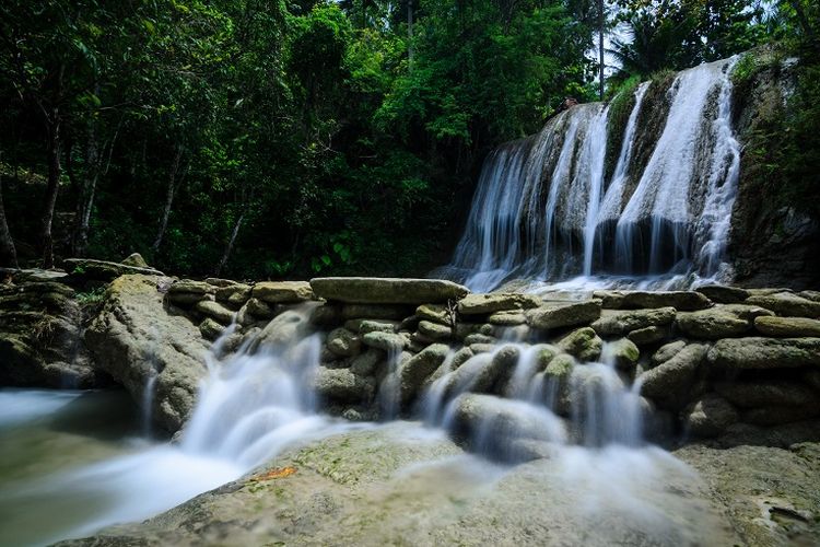 Curug Pulosari di Kabupaten Bantul, Yogyakarta.