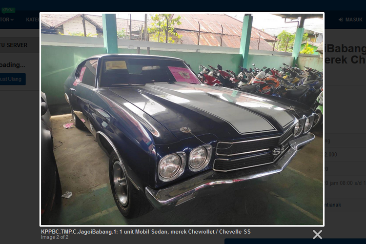 Chevrollet Chevelle SS yang dilelang Bea Cukai di laman lelang.go.id