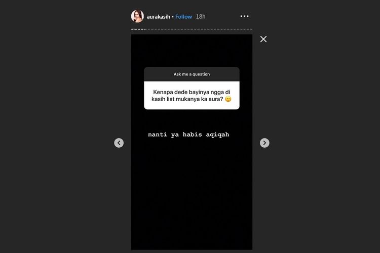 Bidik layar Instagram Story Aura Kasih.