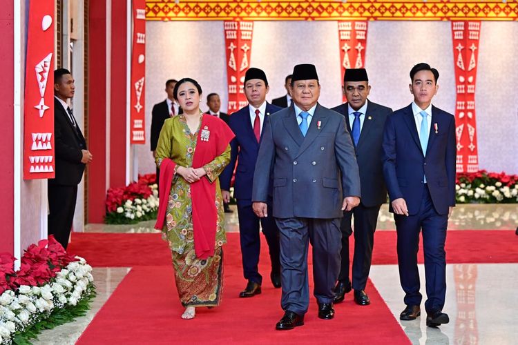 President Prabowo Subianto delivering his state speech at the MPR Annual session.