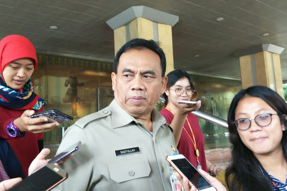 Sekretaris Daerah DKI Jakarta Saefullah di Balai Kota DKI Jakarta, Selasa (11/2/2020).
