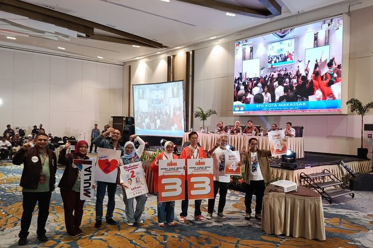 Hasil pengundian nomor urut yang dilakukan masing-masing pasangan calon Pilkada Makassar, Senin (23/9/2024).