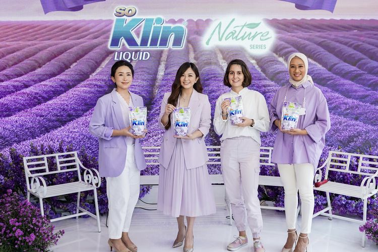 Peluncuran SoKlin Liquid Nature Series Lavender di Jakarta, Rabu (3/8/2022).