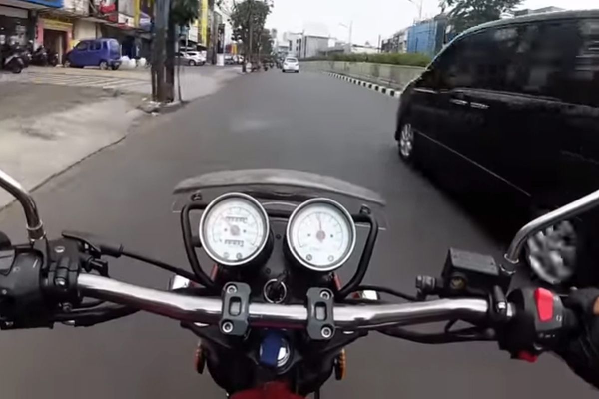 Hasil gambar yang ditampilkan jika memasang action cam di dagu helm.