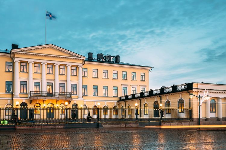 Ilustrasi Istana Kepresidenan Finlandia.