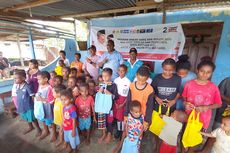Tim Prabowo-Gibran Bagikan Makan dan Susu Gratis di Papua Barat Daya