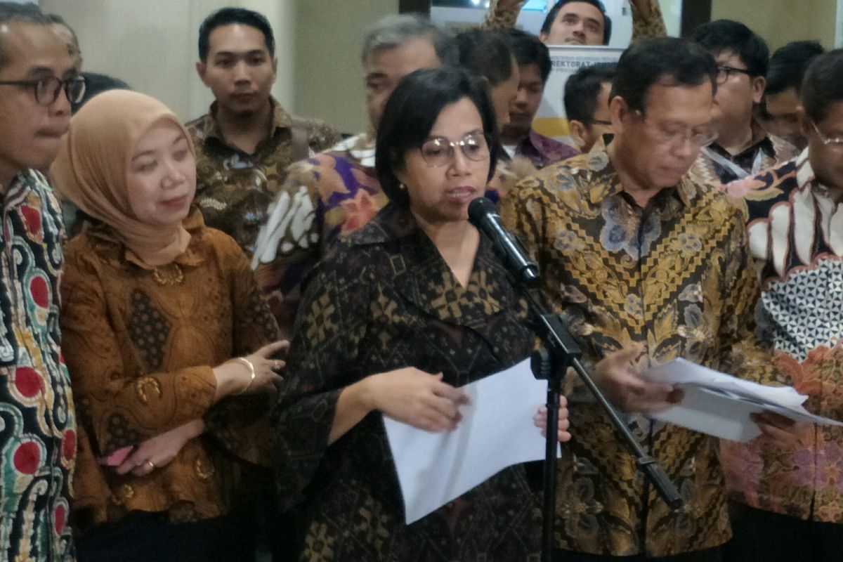 Menteri Keuangan Sri Mulyani di KPP Setiabudi 4, Jakarta, Jumat (29/3/2019)