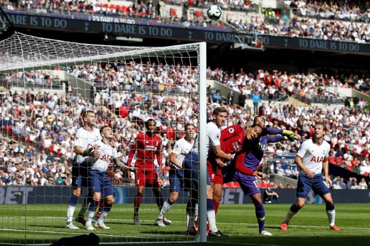 Pertandingan pekan ke-5 Premier League, Tottenham Hotspur vs Liverpool, berlangsung di Stadion Wembley, 15 September 2018. 