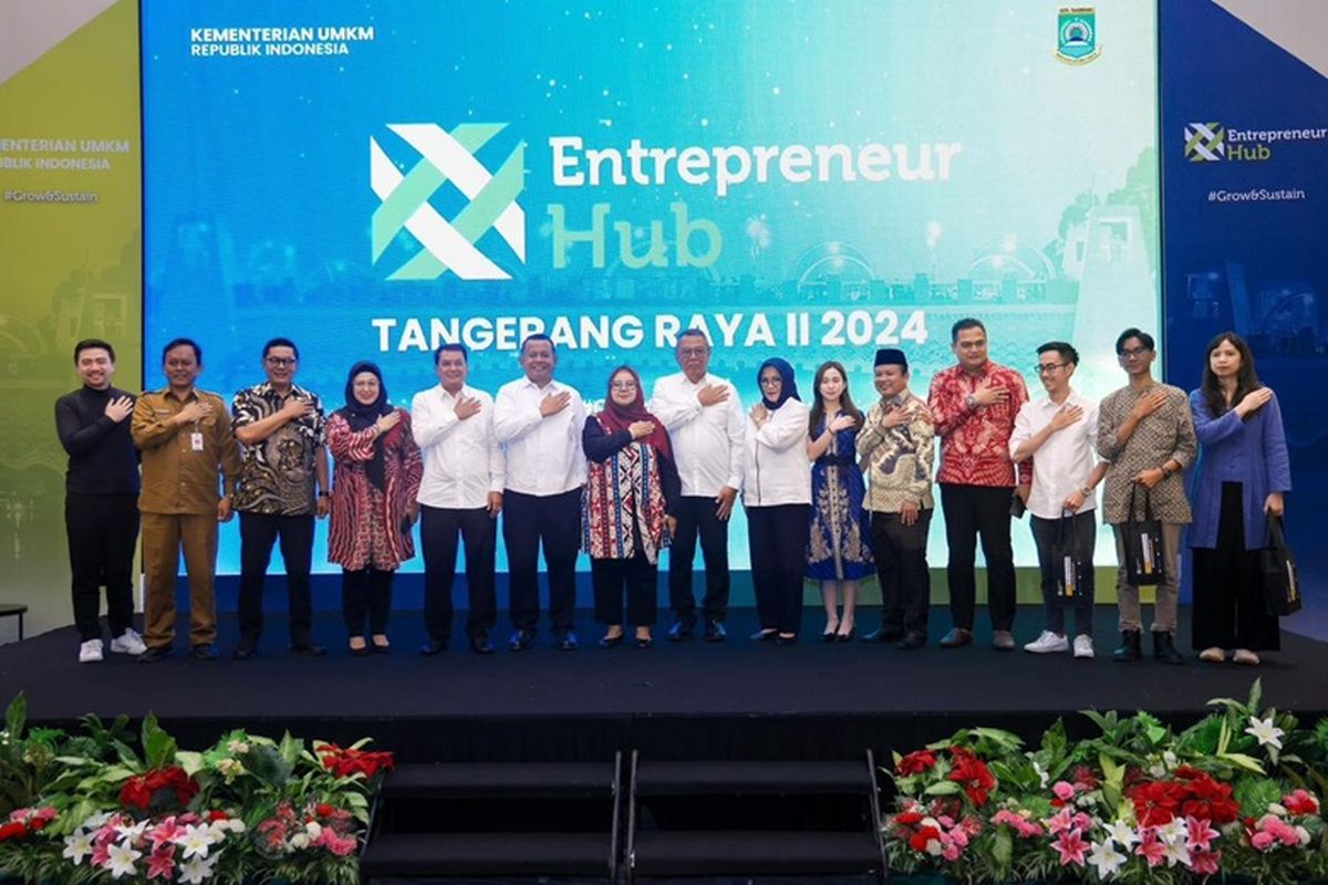 Peserta acara Entrepreneur Hub (E-Hub) Tangerang Raya Sesi-II di Tangerang Selatan, Senin (16/12/2024).