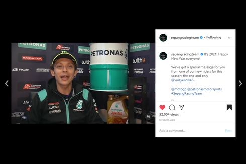 Ucapkan Selamat Tahun Baru, Rossi Resmi Berseragam Petronas Yamaha