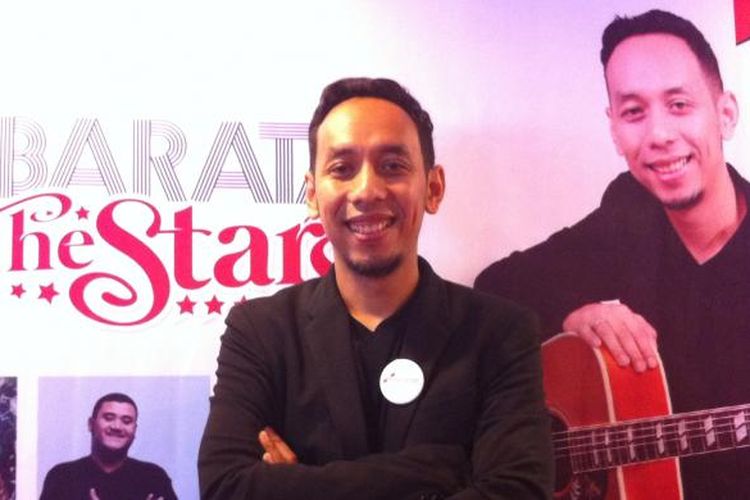 Pongki Barata meluncurkan album solo keduanya, Pongki Barata Meets The Stars, di KFC Tugu Tani, Jakarta Pusat, Rabu (20/8/2014).