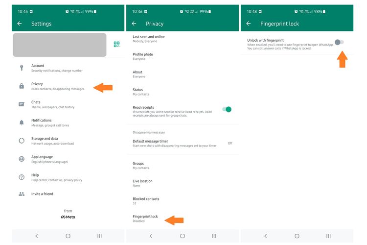 Cara mengunci aplikasi WhatsApp Android