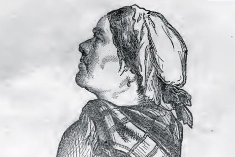 Sketsa wajah Bridget Deignan, imigran Irlandia yang dihukum gantung di New Jersey, Amerika Serikat (AS), pada 1867.