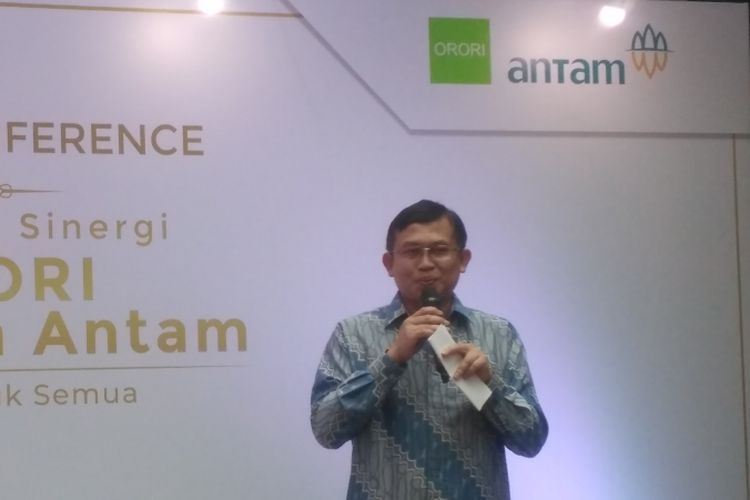 General Manager Unit Bisnis Pengolahan dan Pemurnian Logam Mulia Antam, Abdul Hadi Aviciena di Jakarta, Selasa (6/11/2018).