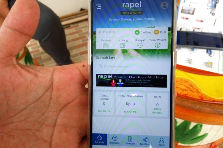 Aplikasi Rapel sebagai solusi mengelola dan membuang sampah 