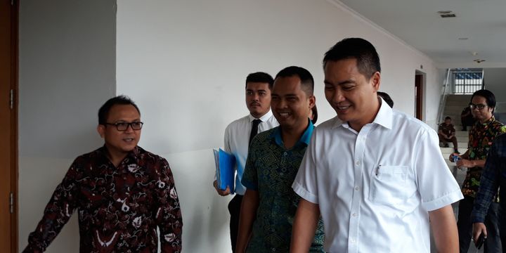 Anggota Komisi I DPR Fayakhun Andriadi di Pengadilan Tipikor Jakarta, Kamis (16/8/2018).