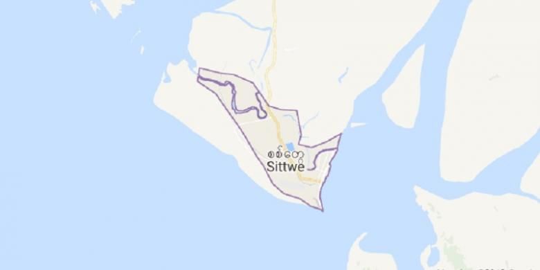 Sittwe, ibu kota negara bagian Rakhine, Myanmar. 