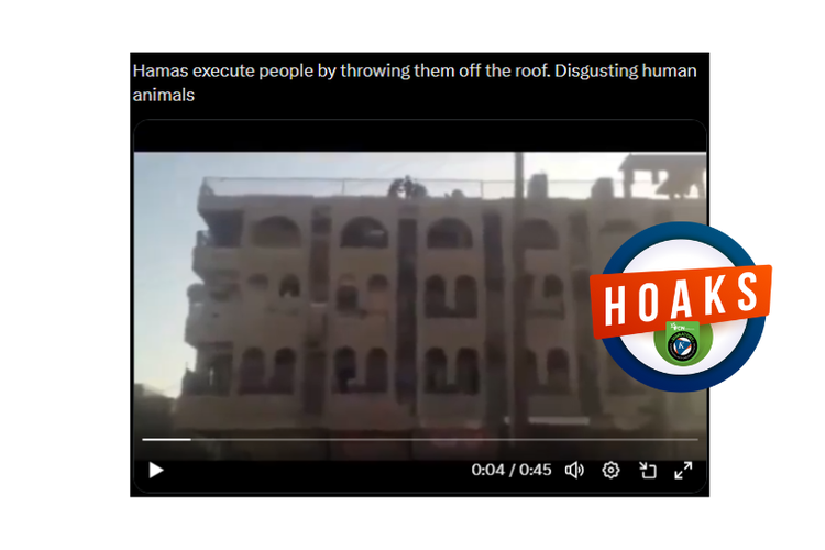 Hoaks, video diklaim menunjukkan Hamas mengeksekusi orang dengan melemparkannya dari atap bangunan