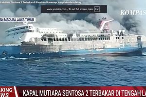KM Sentosa 2 yang Terbakar di Laut Jawa Berisi 250 Penumpang, 40 Orang Masih di Kapal