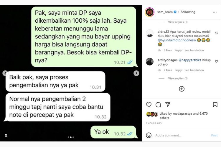 Basis band Seringai, Sammy Bramantyo, mengeluh inden lama Hyundai Ioniq 5 hingga terpaksa membatalkannya