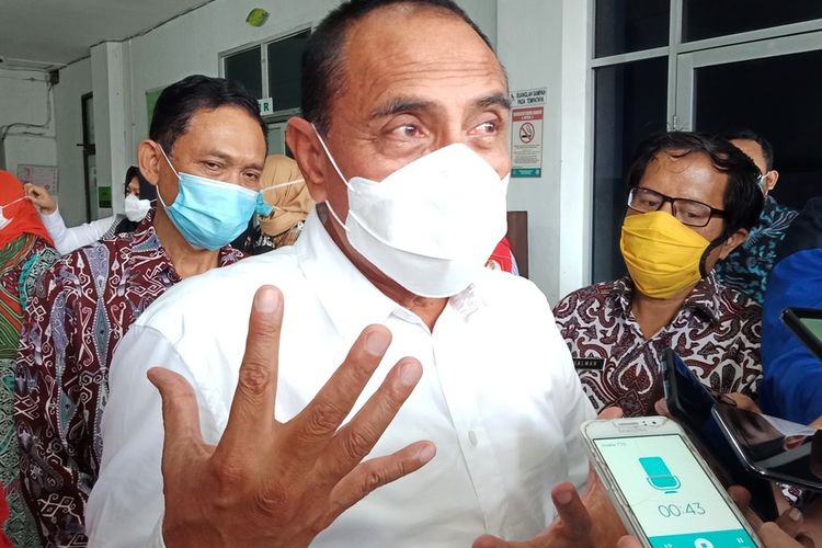 Gubernur Sumatera Utara Edy Rahmayadi saat dimintai komentarnya terkait vonis Wali Kota Medan Nonaktif Dzulmi Eldin memilih mendoakan, Kamis (11/6/2020)