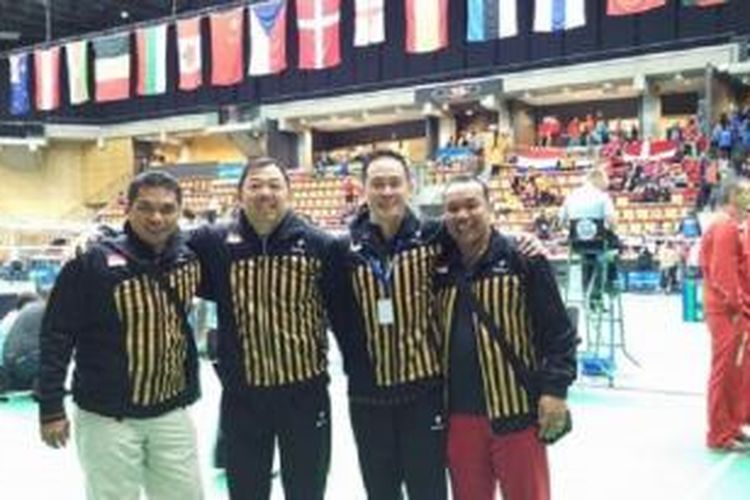 Sebagian pemain veteran Indonesia di BWF World Senior Championships 2015 di Helsingborg, Swedia