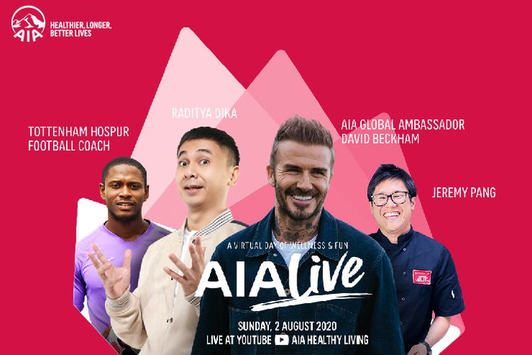 AIA Live diselenggarakan 2 Agustus 2020 mendatang dan menghadirkan global ambassador AIA David Beckham dan sederet selebritas lain dari regional Asia.