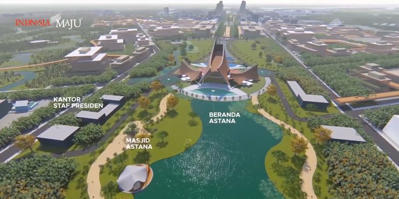 Foto tangkapan layar YouTube Sekretariat Presiden: konsep desain ibu kota baru Nagara Rimba Nusa, pemenang sayembara Kementerian PUPR. 
