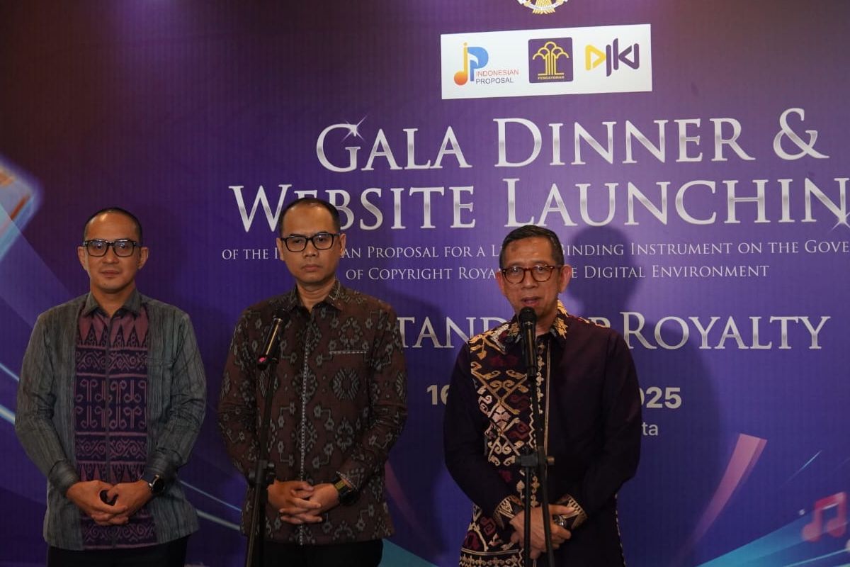 Wakil Menteri Hukum (Wamenkum) Edward Omar Sharif Hiariej saat Sidang Standing Committee on Copyright and Related Rights (SCCR) ke-47 di Jenewa.