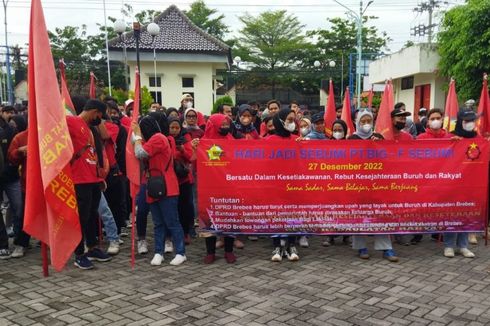Ratusan Buruh di Brebes Demo DPRD, Tuntut Lowongan Kerja untuk Laki-laki hingga Penanganan Kemiskinan Ekstrem 