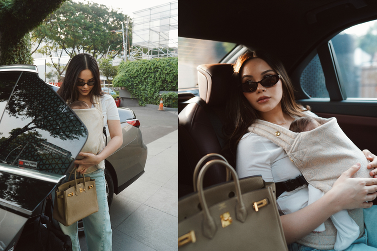 Pesona Hermès Birkin Alyssa Daguise saat Momong Anak, Harga Tembus Setengah M
