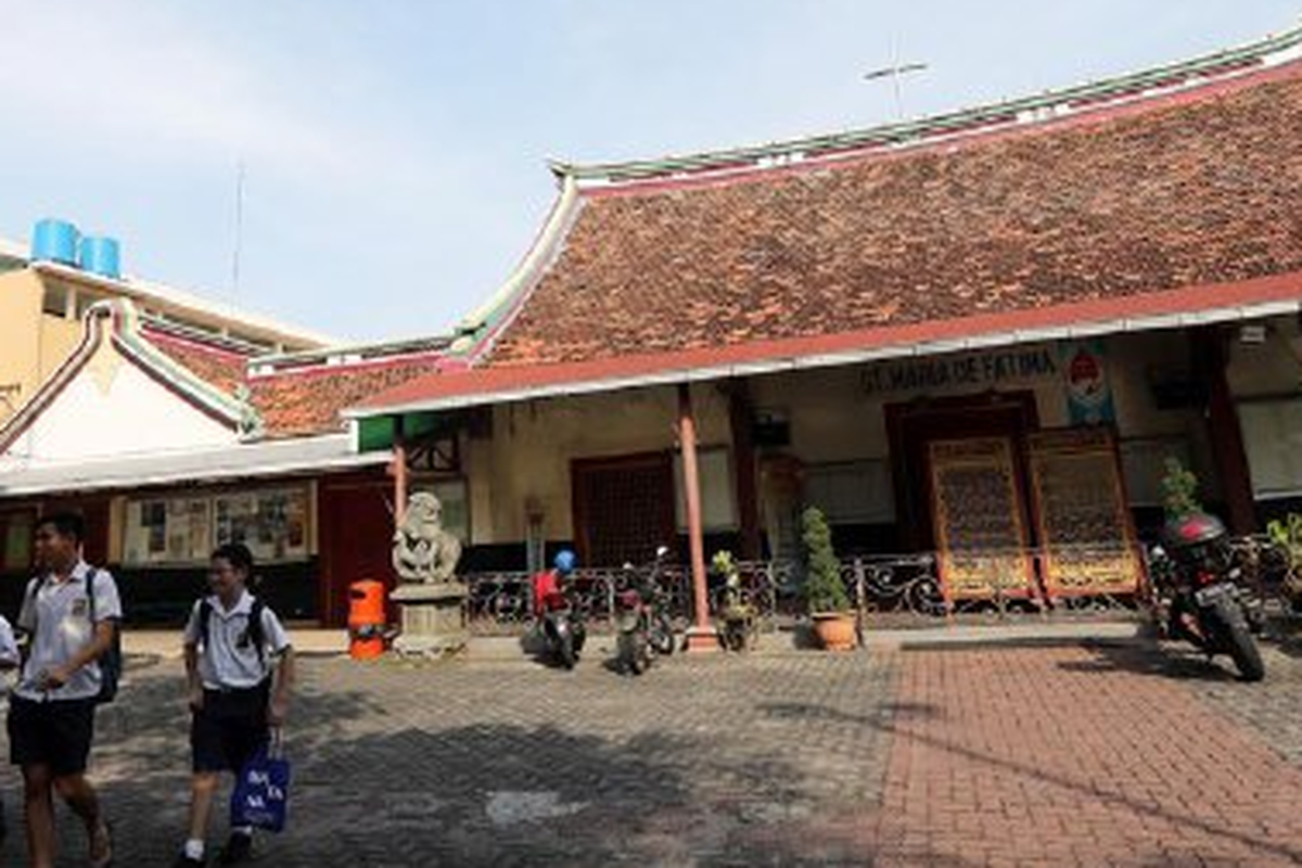 Tempat peribadahan Gereja Santa Maria de Fatima, Glodok, Jakarta Barat, Kamis (7/12/2017).