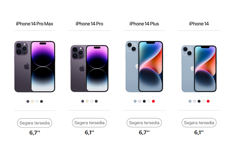 Daftar Harga dan Spesifikasi Lengkap iPhone 14 Series