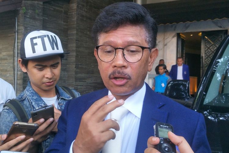 Sekretaris Jenderal Partai NasDem Jhonny G Plate saat ditemui di kantor DPP Partai Nasdem, Gondangdia, Jakarta Pusat, Selasa (3/4/2018).