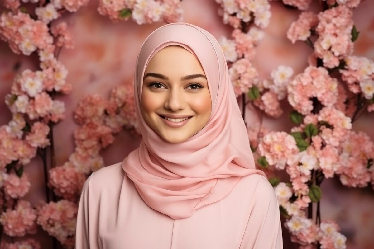 Ilustrasi perempuan pakai hijab
