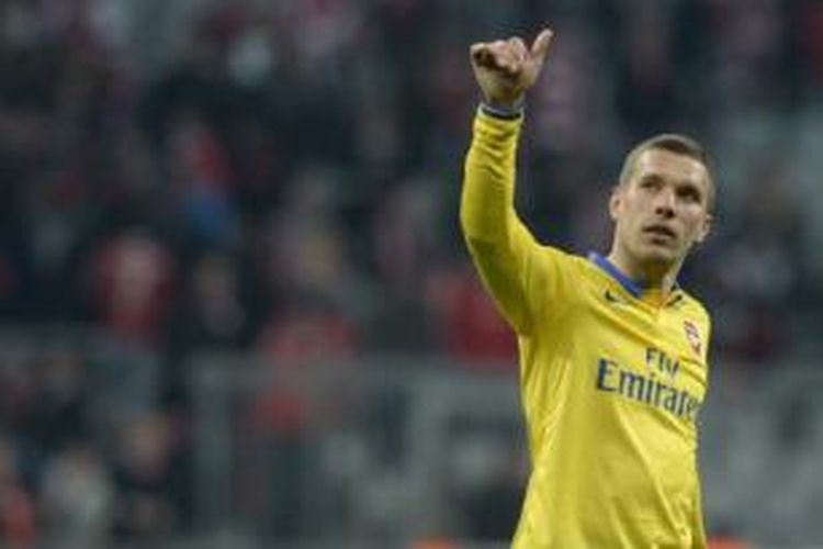 Pemain Arsenal asal Jerman, Lukas Podolski.