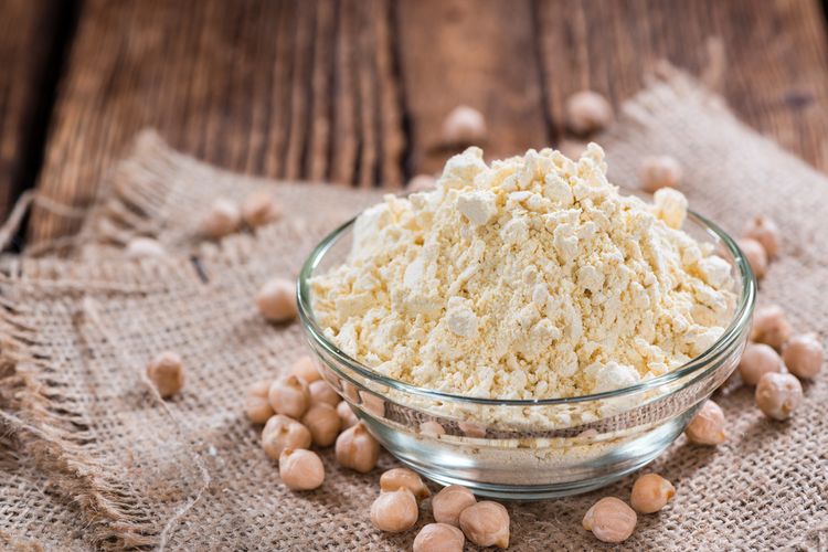 Ilustrasi tepung gram alias chickpea flour. 