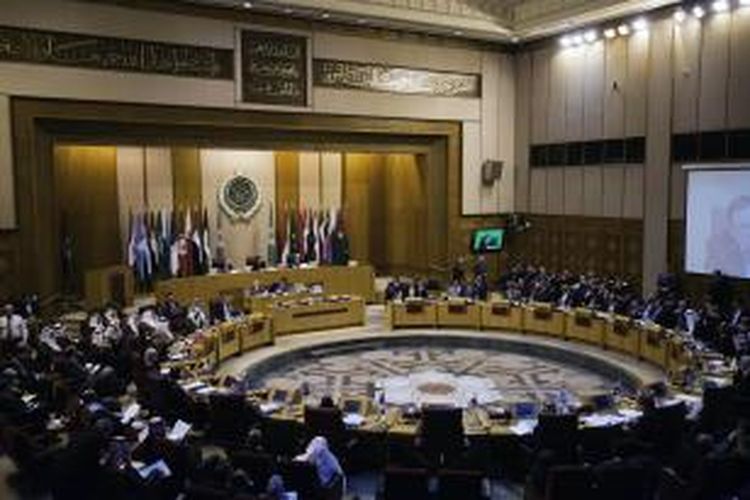 Para menteri luar negeri Liga Arab menggelar pertemuan soal Suriah, di Kairo, Mesir, Minggu (1/9/2013). 