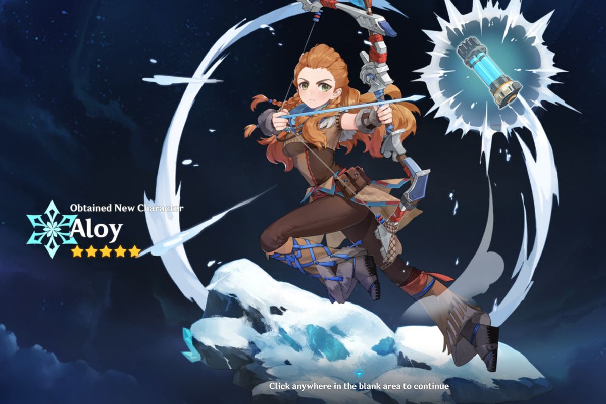 Ilustrasi Aloy, karakter bintang lima gratis di Genshin Impact.