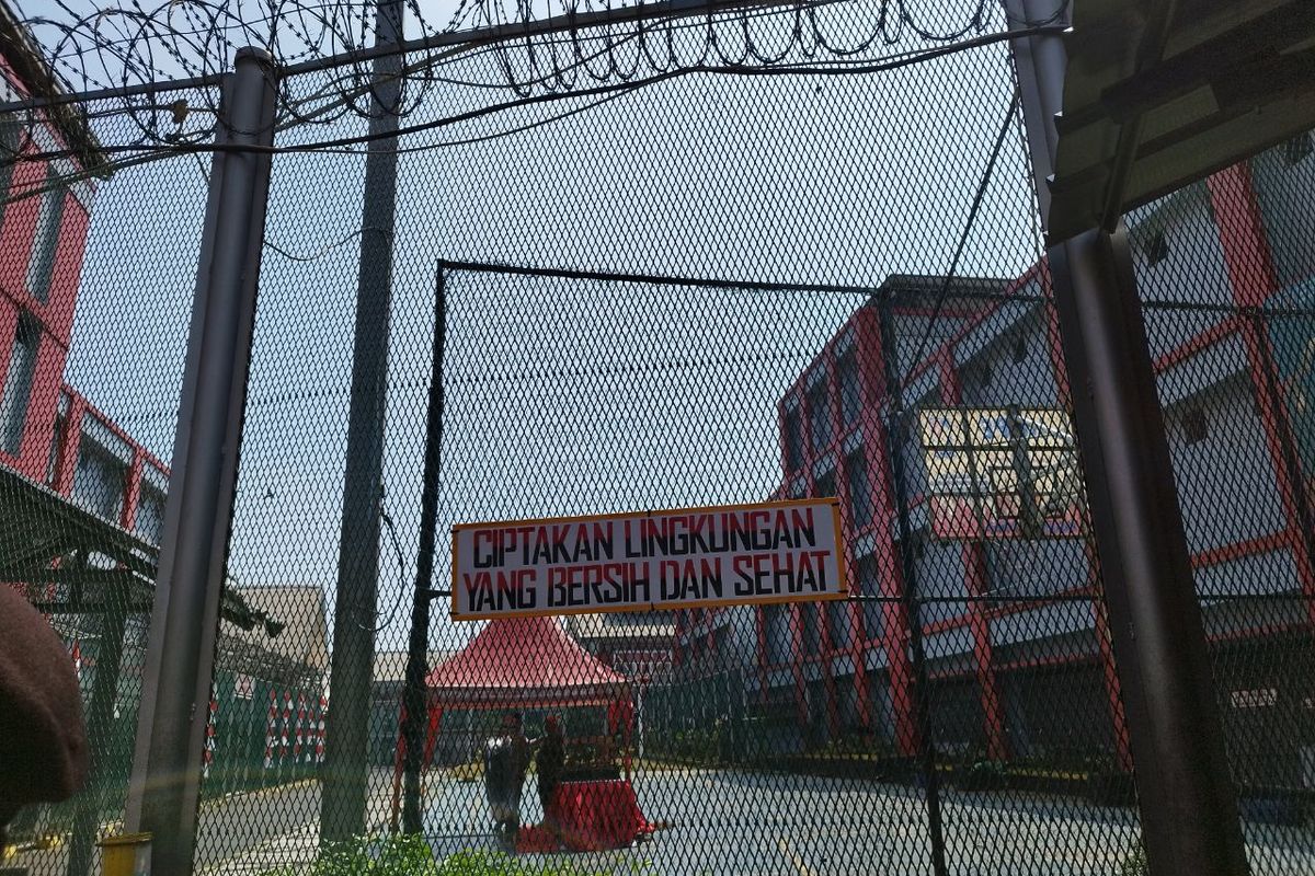 Lapangan di Rumah Tahanan Salemba Kelas 1A, Senen, Jakarta Pusat, Selasa (18/7/2023). (KOMPAS.com/XENA OLIVIA)