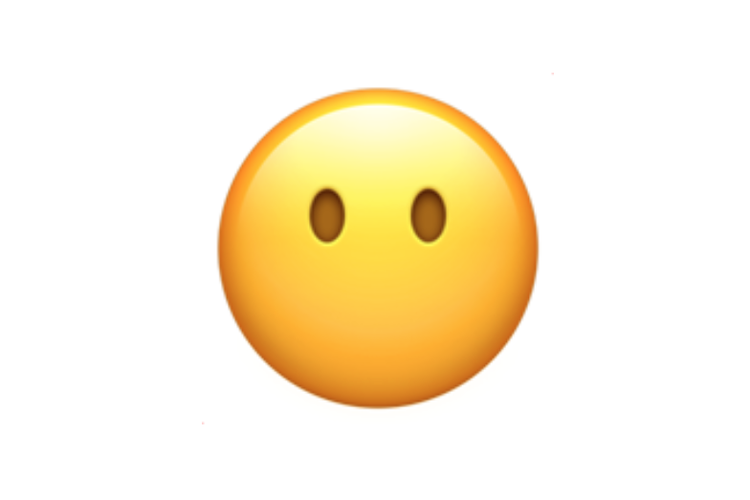 Ilustrasi emoji tanpa mulut.